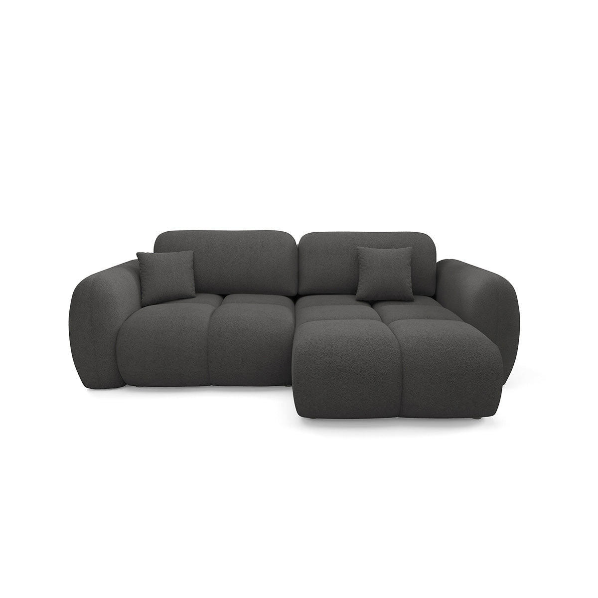 ECKSOFA Livio 3 Sitzplätze Dunkelgrau - Grau, Holz (270/165cm) - Petits-meubles