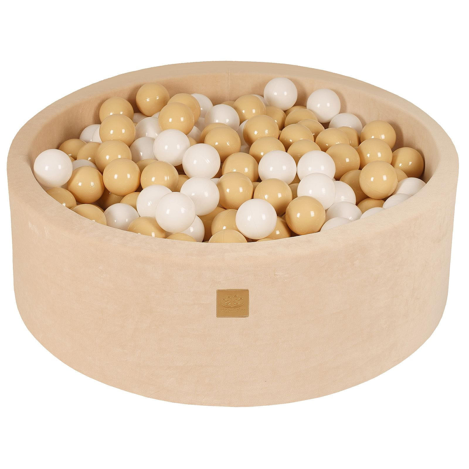 MeowBaby Bällebad Ecru, Beige, Weiß 90x30x90 cm