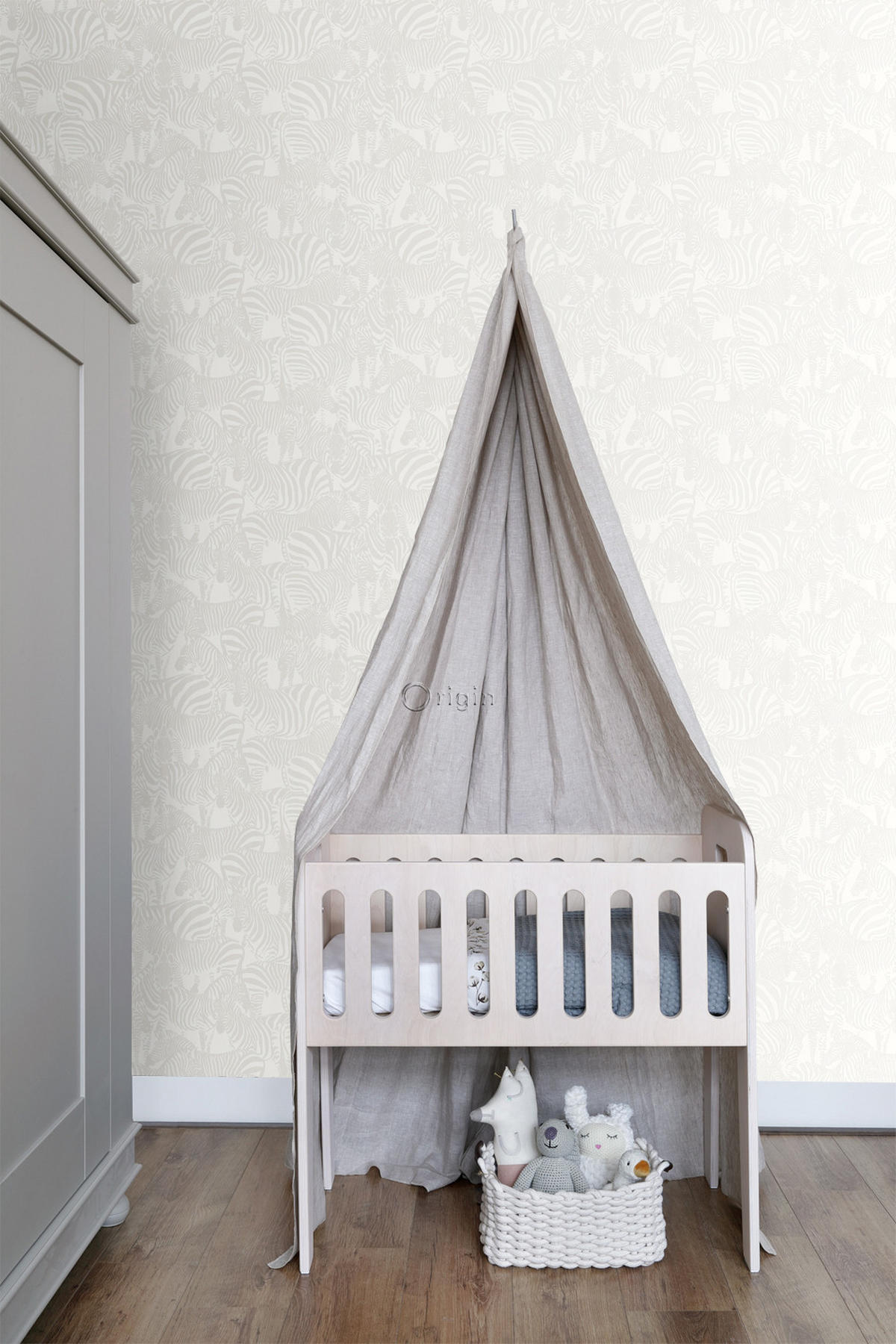 TAPETE Zebras 53 cm x 10.05 m - Grau, Papier (53/0.1cm) - Origin Wallcoverings