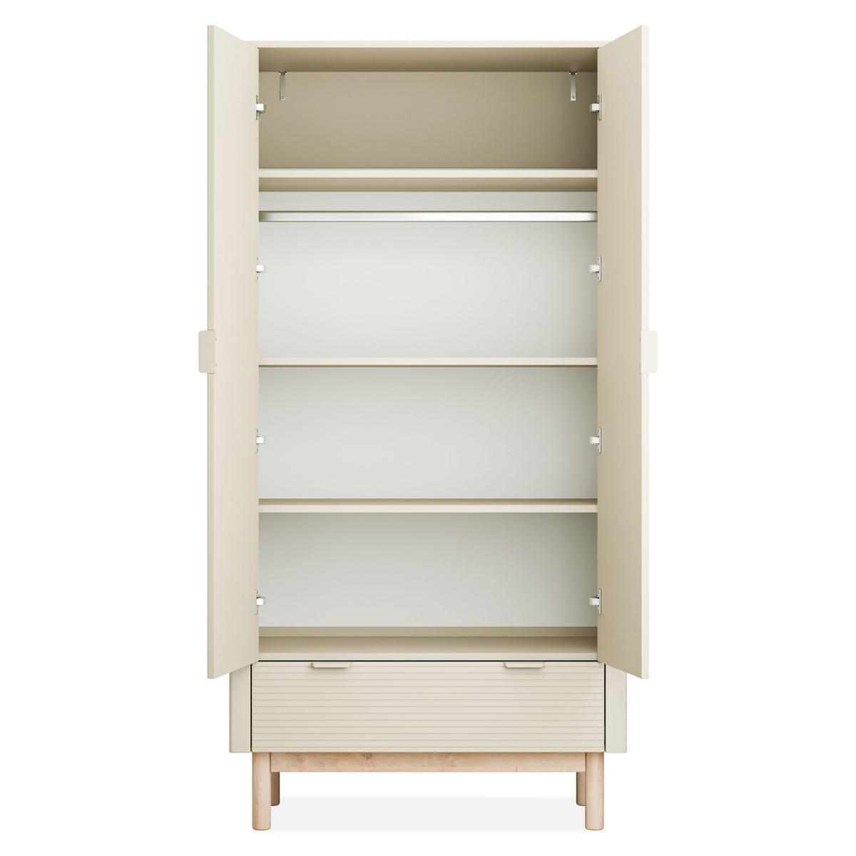 KLEIDERSCHRANK LOTTI - Beige, Holz (101/198/53cm) - KONSIMO®