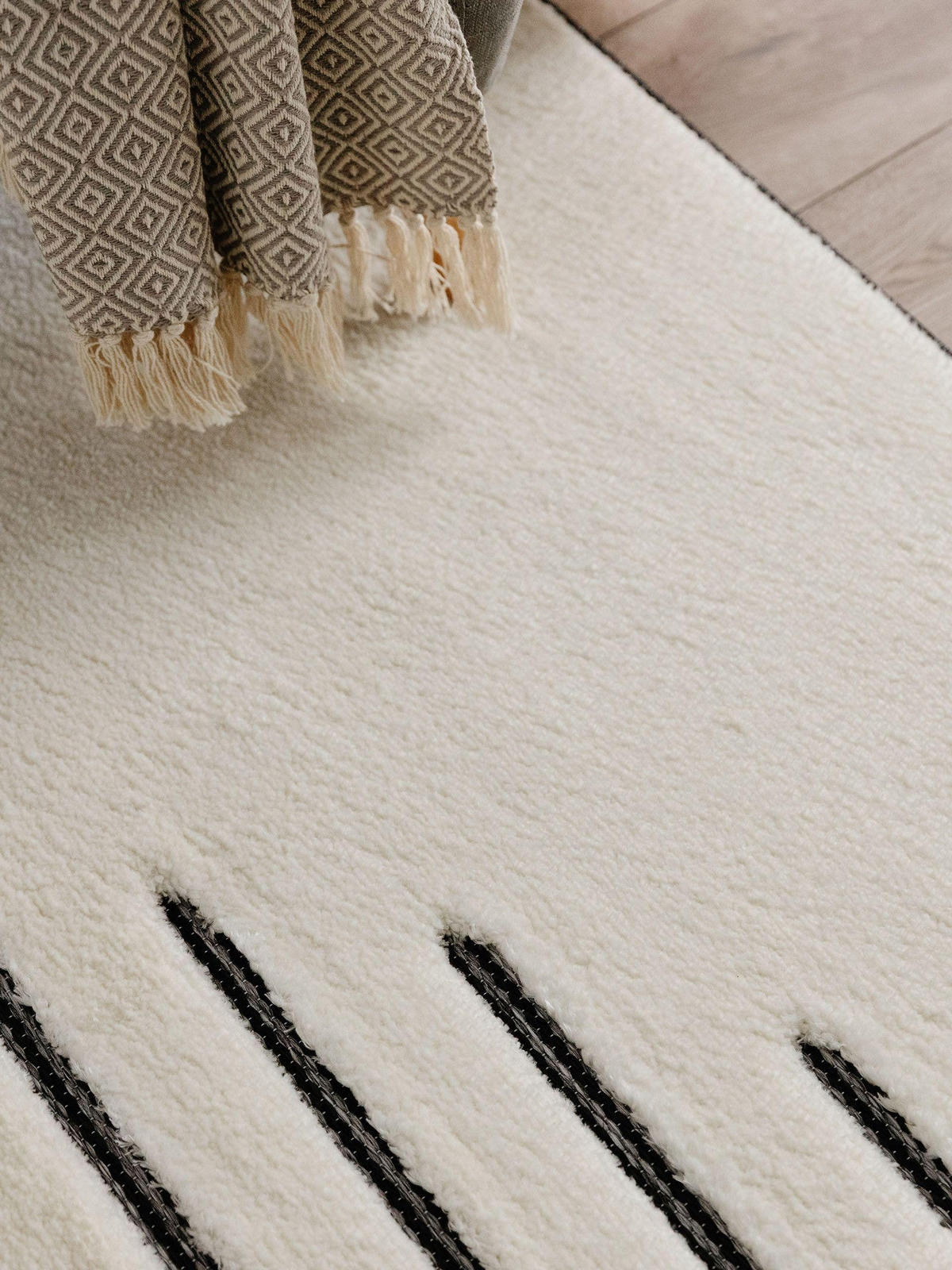 TEPPICH Elvy Cream/Grau 120x170 cm - Creme, Kunststoff (120/170cm) - benuta