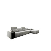 ECKSOFA mit Schlaffunktion und Mindy XII Stoff Verita Hellgrau Rechts - Hellgrau, Holz (348/202cm) - Kaiser Möbel