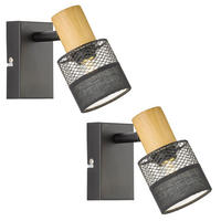 WANDLEUCHTE Doral Holzoptik Schwarz - Schwarz, Holz (13.5/17/10cm)