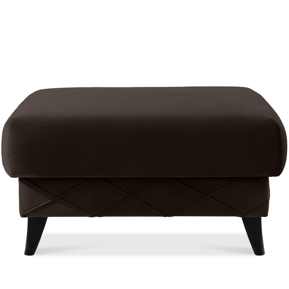 POUF GUSTAVO III Velours, Braun - Braun, Holz/Holzwerkstoff (92/49/92cm) - KONSIMO®