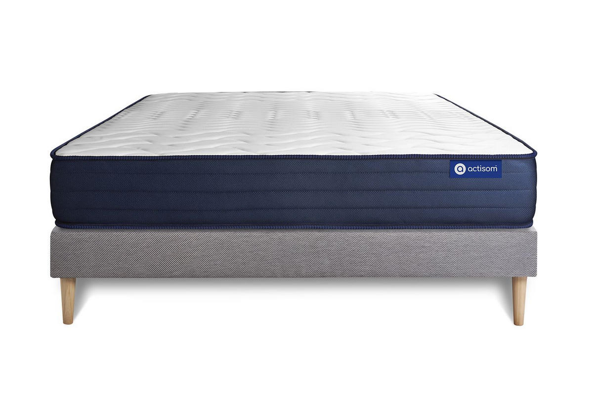 BETT Actimemo life Memory-Schaum 180 x 200 cm h4 - Kit Bettgestell Grau - Beige/Grau, Holz (180/200cm) - ACTISOM