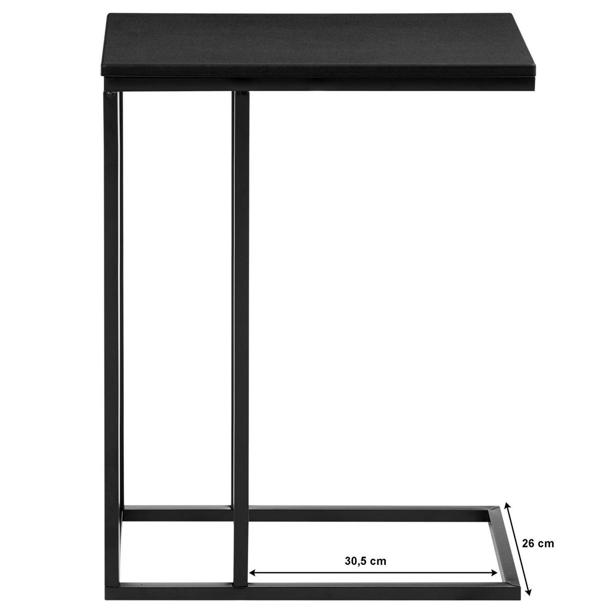 BEISTELLTISCH DEBORA - Schwarz, Holzwerkstoff (26/46/61cm) - IDIMEX