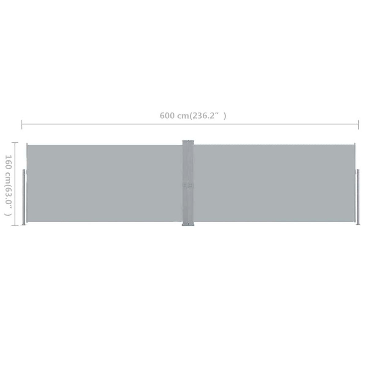 SEITENMARKISE Ausziehbare 160/600 Cm Grau - Grau, Textil (600/160/600cm) - vidaXL