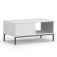COUCHTISCH Queba 1S Weiß 100/47/60 cm – Couchtisch weiß modern - Schwarz/Weiß, Holzwerkstoff (60/100/47cm) - AX Living