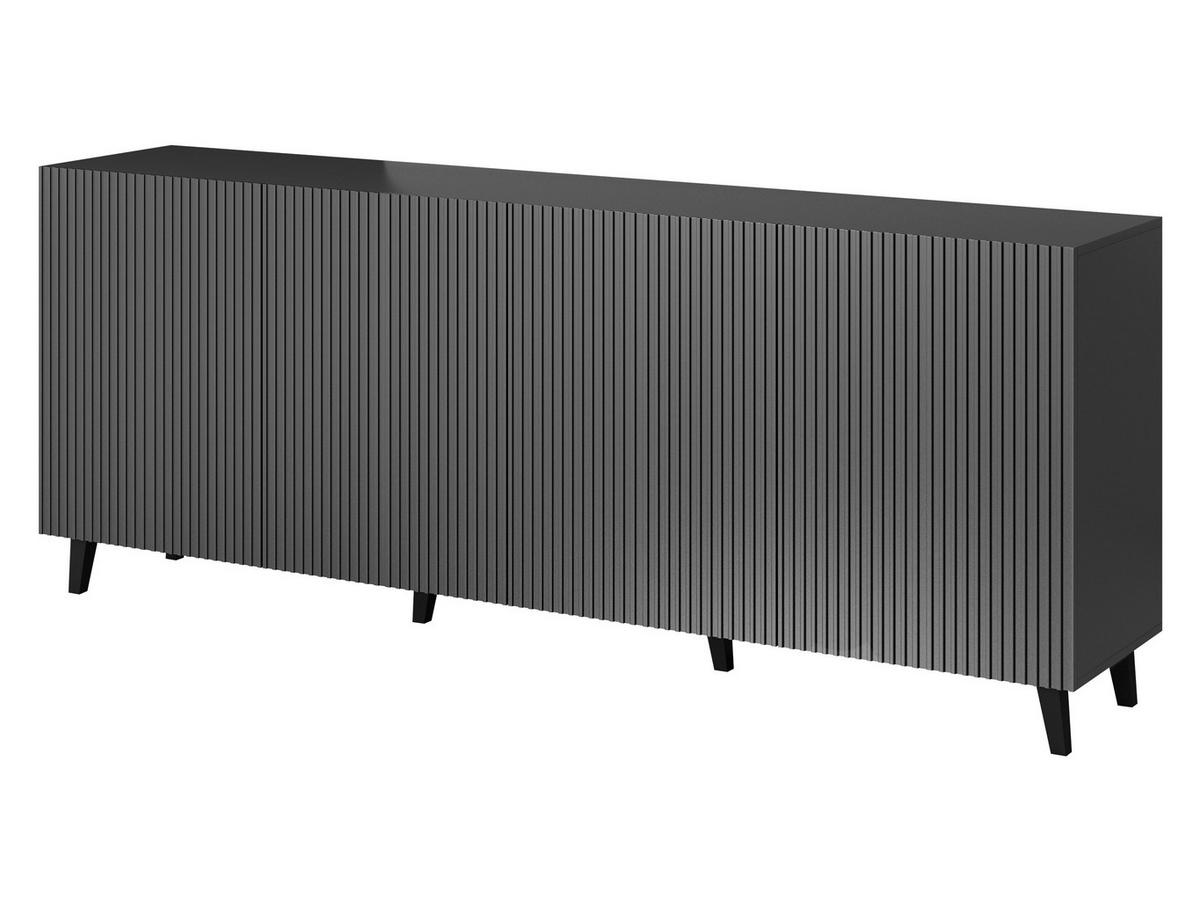 KOMMODE Vamos Grey 200 - Anthrazit/Schwarz, Holzwerkstoff/Kunststoff (201/83/42cm) - MIRJAN24