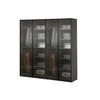 DREHTÜRENSCHRANK - Schrank Minewra 200 - Grau Flutes - Grau, Holzwerkstoff (200/200/51cm) - Möblo
