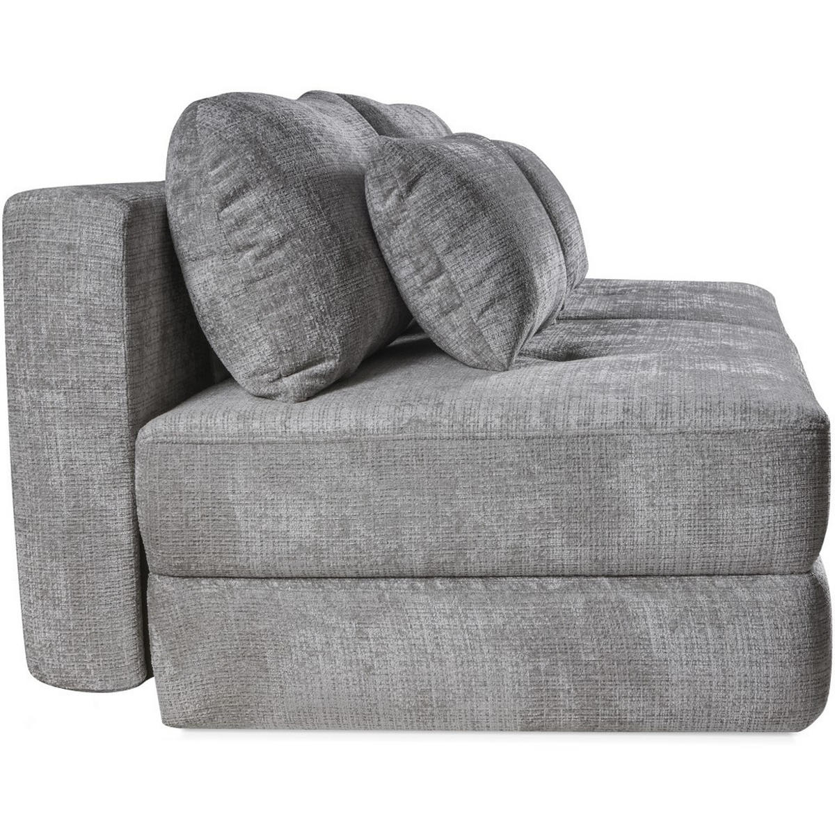 SCHLAFSOFA 3-Sitzer Ravo mit Schlaffunktion, Grau - Schwarz/Grau, Textil (214/93/118cm) - Beautysofa