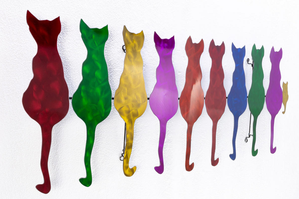 WANDDEKO Bunt 116/46 cm - Multicolor, Metall (3/46/3cm) - KUNSTLOFT