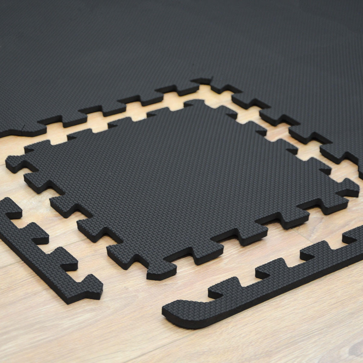 BODENSCHUTZMATTE 30x30x1 cm, Schwarz, 18er Set - Schwarz, Kunststoff (30/30cm) - eyepower