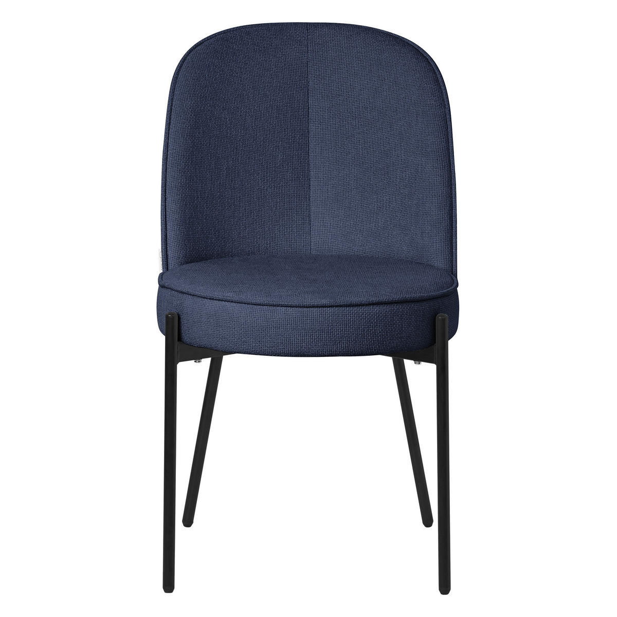 ESSZIMMERSTUHL 6er Set Beige mit Stoffbezug - Schwarz/Dunkelblau, Textil/Metall (50/83/63cm) - ML-DESIGN