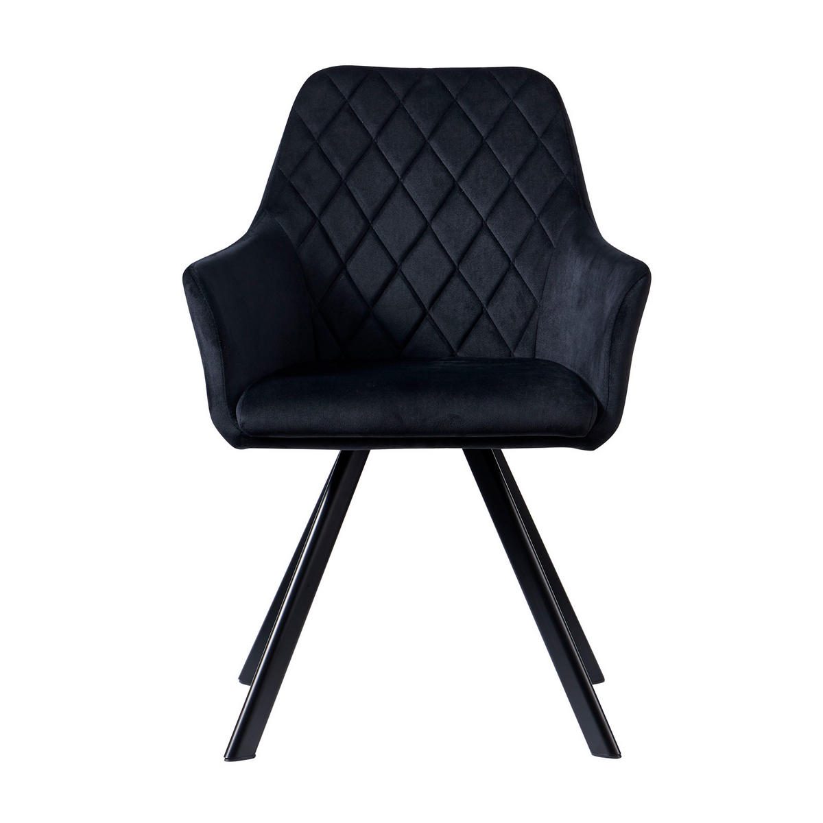 ESSZIMMERSTUHL MASON Samt 2er Set Schwarz - Schwarz, Textil (58/85/60cm) - SVITA