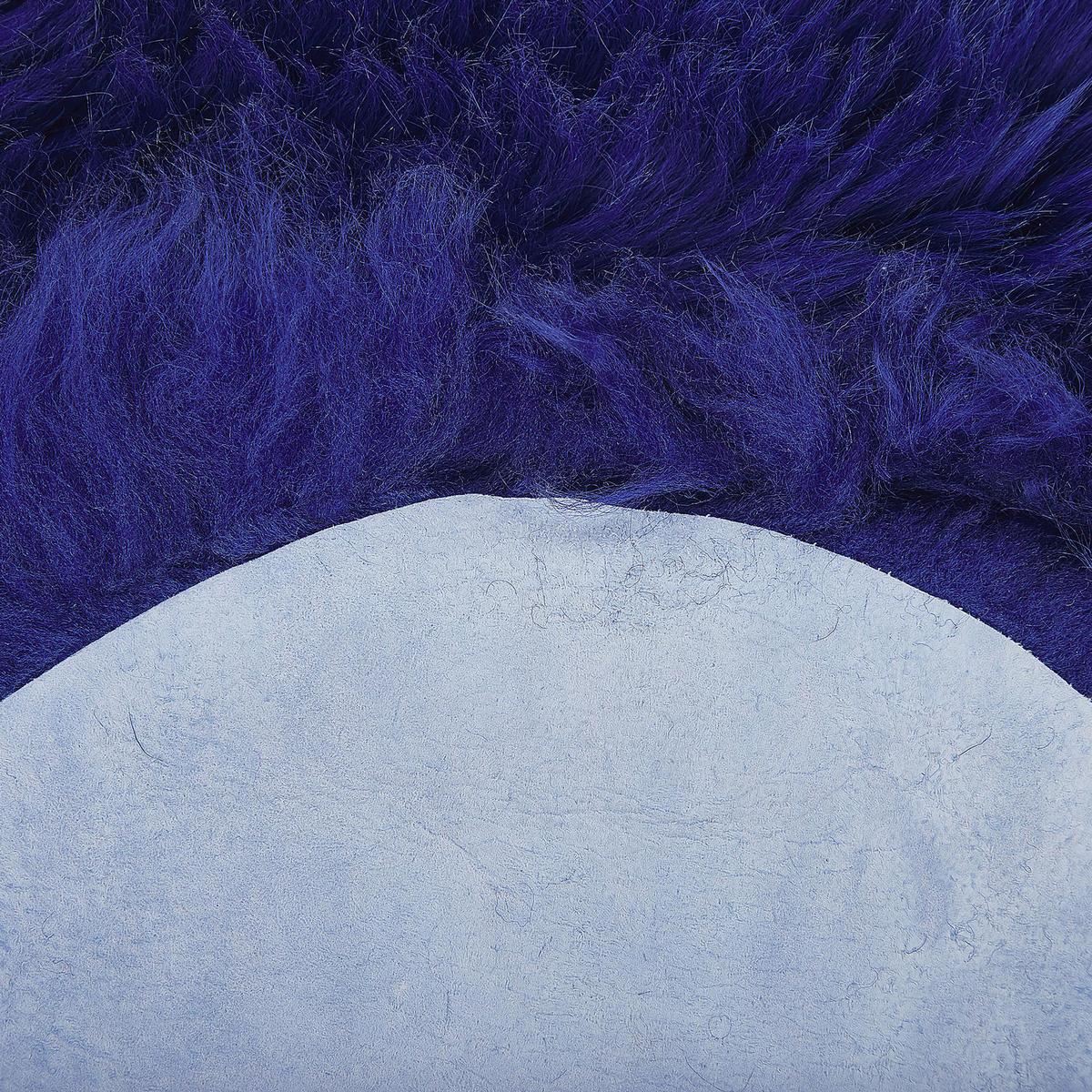 SHAGGY OVČJA KOŽA Uluru 100/110/65 cm - temno modra, krzno (65/100cm) - Beliani