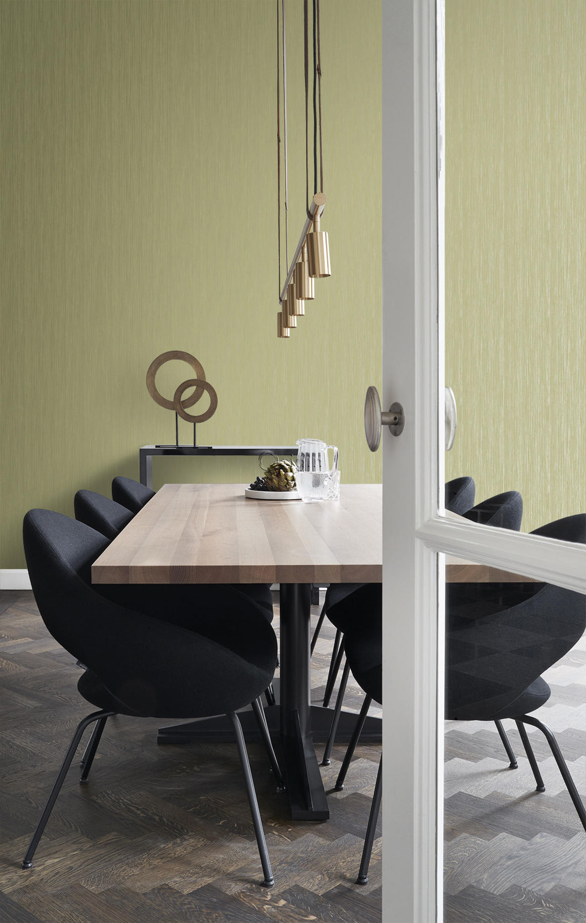 TAPETE feine Streifen 53 cm x 10.05 m - Grün, Papier (53/1000cm) - Origin Wallcoverings