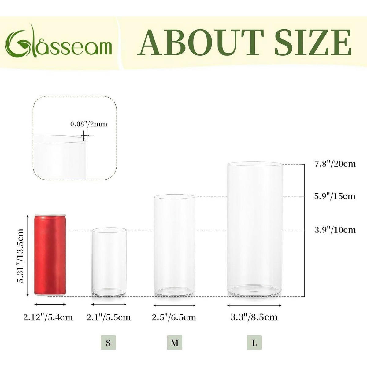 WINDLICHT Glas Set 2x 3-teilig modern - Transparent, Glas (8.5cm)