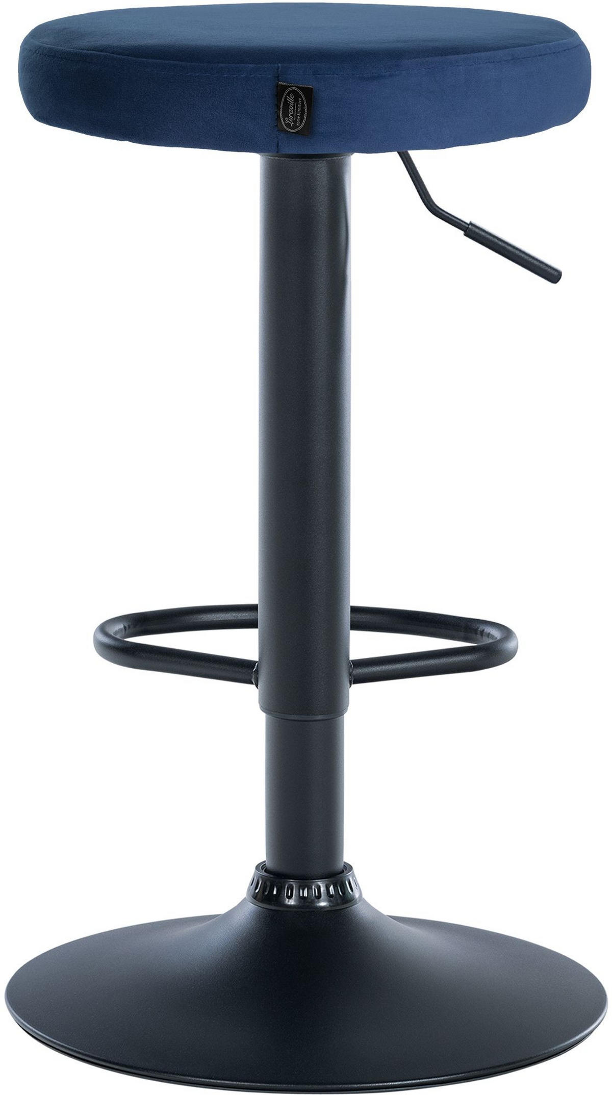 BARHOCKER 2er Set Samt blau - Blau, Textil/Metall (38.5/60/38.5cm) - CLP