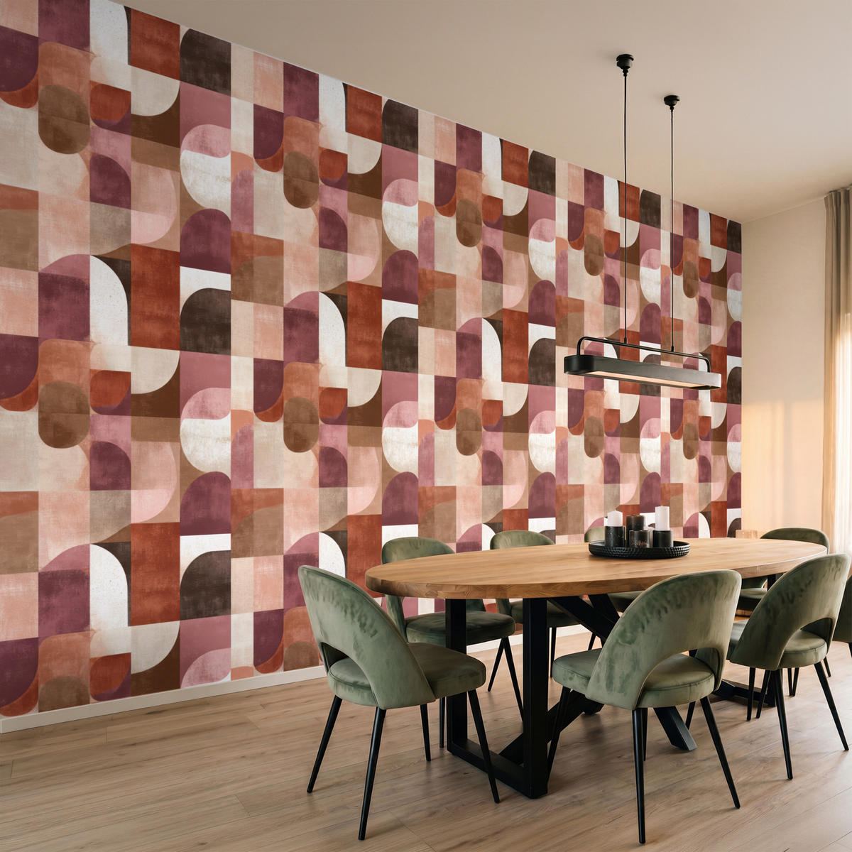 TAPETE - Geometrie - Modern - Retro - 500x240 cm - Multicolor, Papier (500/240cm) - OnlyWow