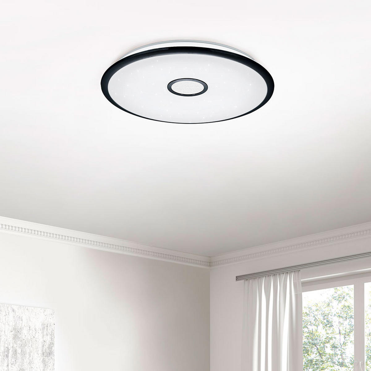 LED DECKENLEUCHTE Kunststoff Schwarz matt - Schwarz, Kunststoff (65/65/10cm)