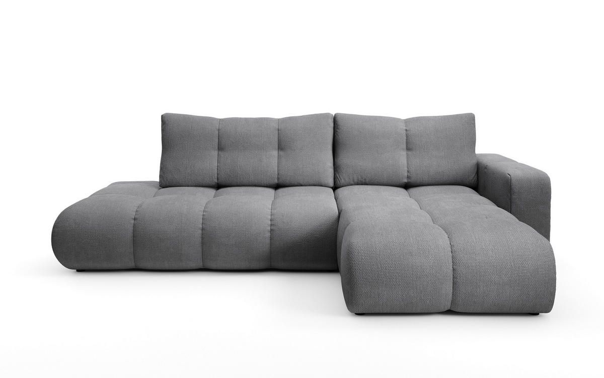 ECKSOFA DUCA R-S Grau Chenille mit Schlaffunktion - Grau, Holz (266.5/266.5cm) - MASSENO