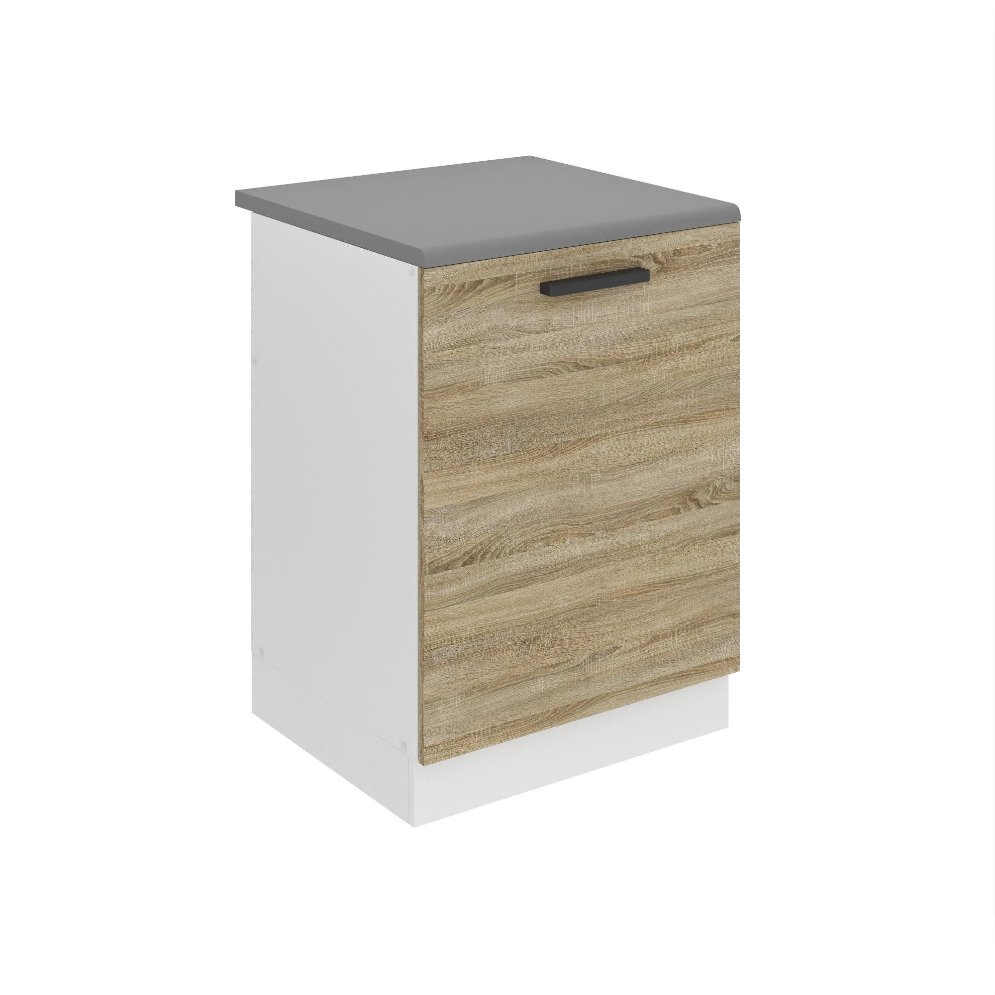 SPÜLENUNTERSCHRANK 60 cm SDZ, mit Arbeitsplatte, mit 1 Tür, Sonoma-Eiche - Eiche San Remo, Holz (60/85/51.6cm) - B BELINI GROUP
