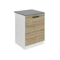 SPÜLENUNTERSCHRANK 60 cm SDZ, mit Arbeitsplatte, mit 1 Tür, Sonoma-Eiche - Eiche San Remo, Holz (60/85/51.6cm) - B BELINI GROUP
