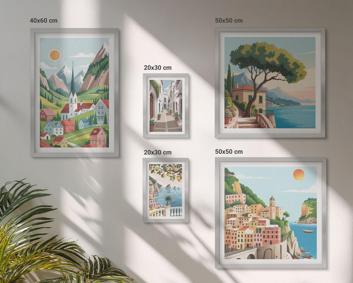 BILDER SET 5er Set - 50x50 cm & 20x30 cm & 40x60 cm Silberner Rahmen - Löwenzahn-Wassertropfen - Silberfarben, Kunststoff (40/60cm) - TULUP