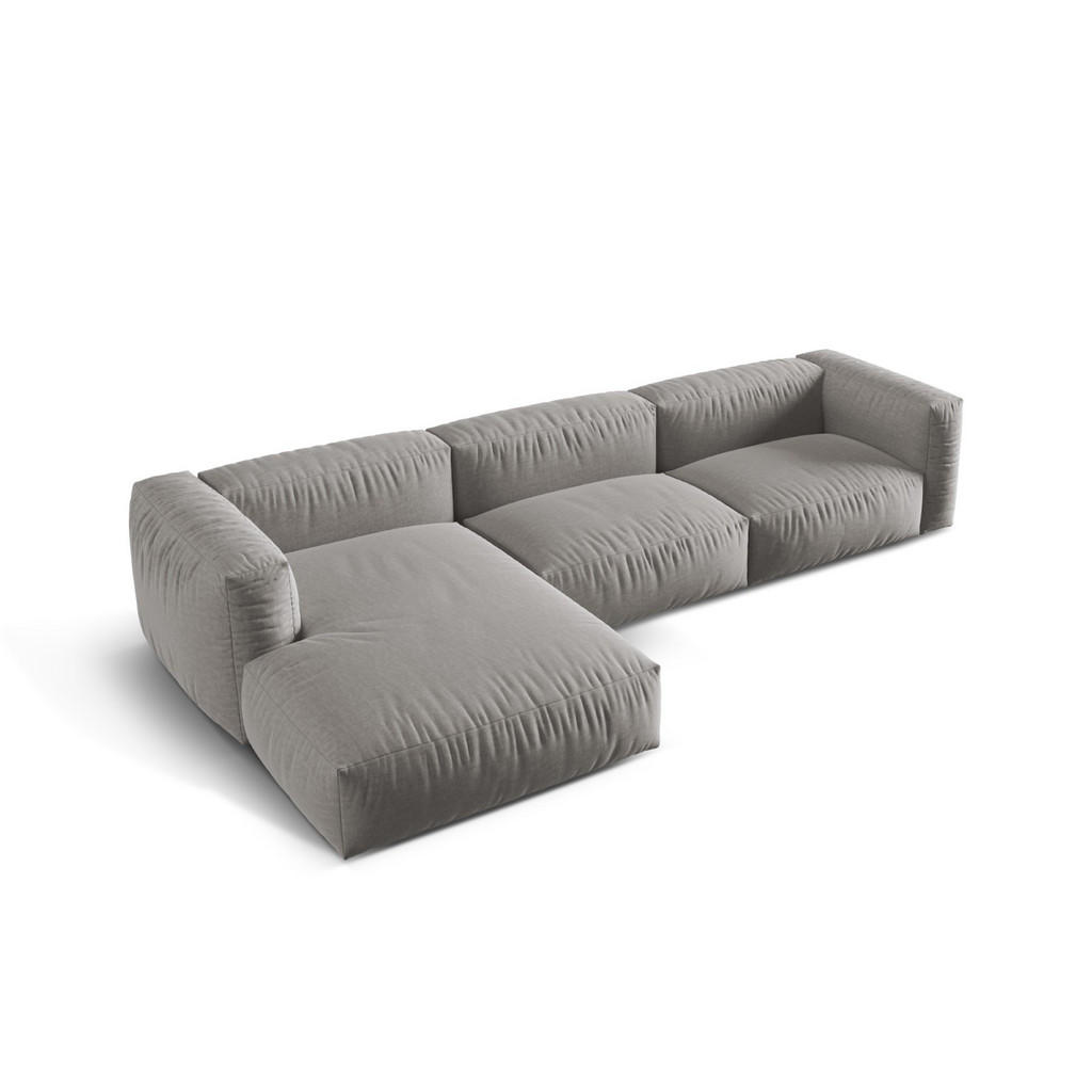 Thumbnail - Micadoni Ecksofa, Hellgrau, Textil, 3-Sitzer, L-Form, 332x176 cm, Hergestellt in Europa, Oeko-Tex®, Wohnzimmer, Sofas & ...