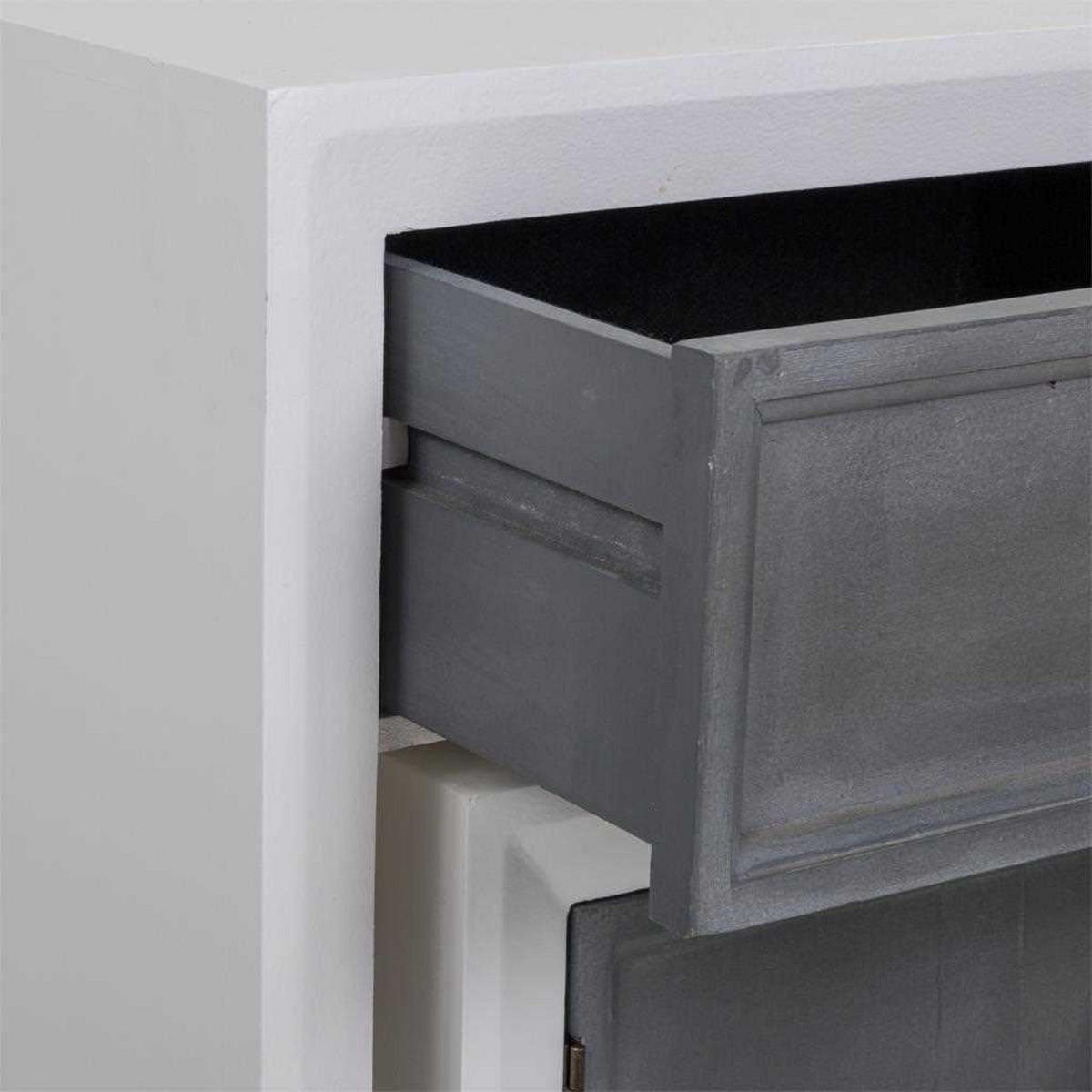 KONSOLE und HOCKER aus Holz, 3er-Set, grau - Multicolor, Holz (40/90/76cm) - Wanderlust