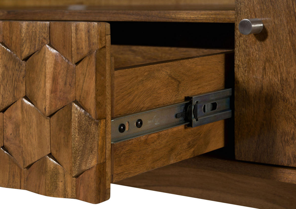 TV-BOARD Akazie 235x40x49 natur lackiert MOSAYK #119 - Braun, Holz (235/49/40cm) - Massivmoebel24