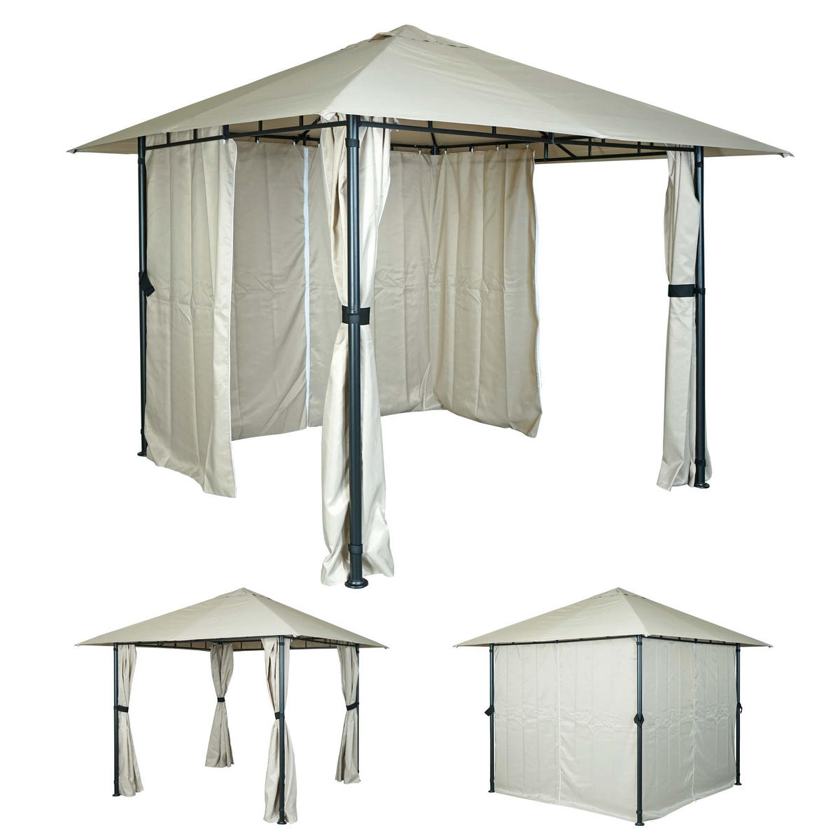 PERGOLA Cremeweiß - Weiß, Textil (300/255/300cm) - MCW