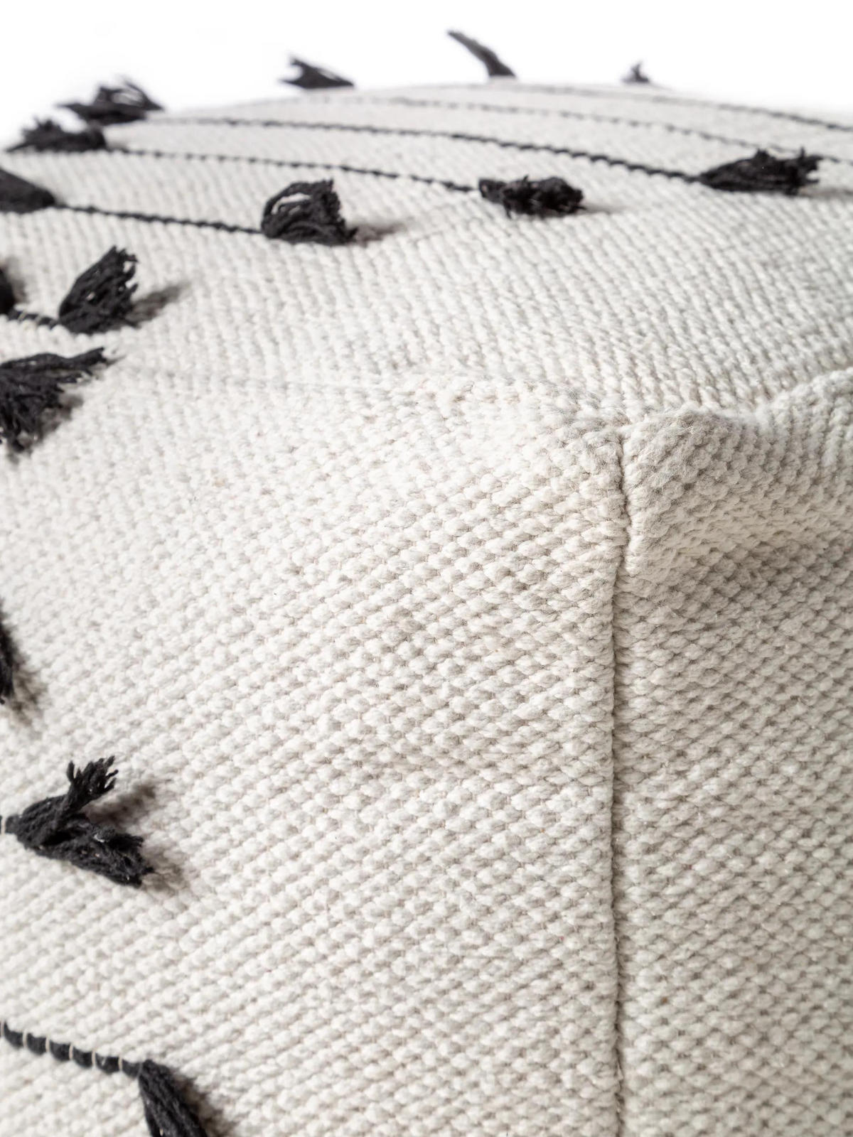 POUF Bo Ivory 45x45x45 cm - Creme, Textil (45/45/45cm) - benuta Pop