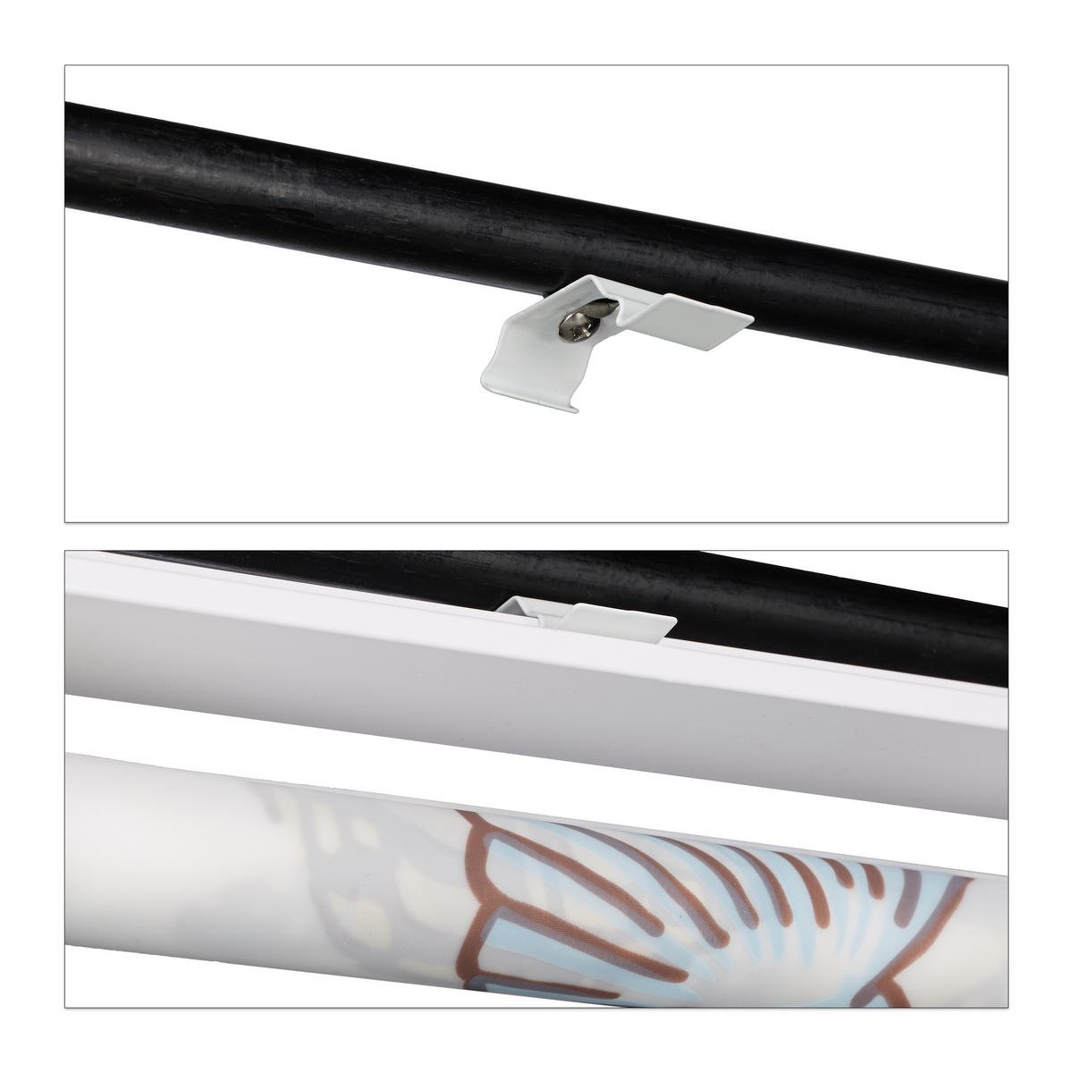 DUSCHROLLO - Multicolor, Kunststoff/Metall (120/5cm) - Relaxdays