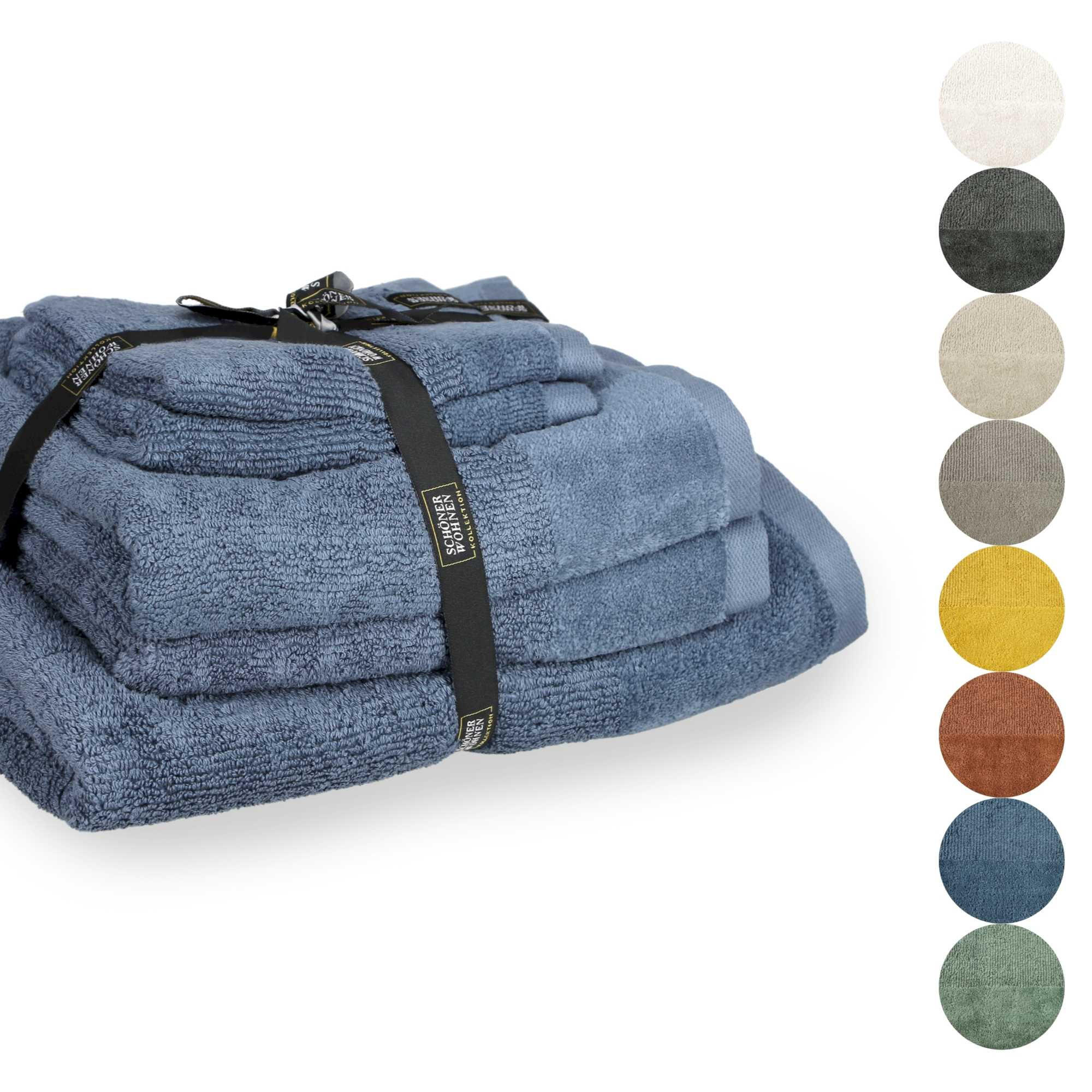 HANDTUCH SET SENSE 5tlg. - Blau, Textil (50/100cm) - Schöner Wohnen
