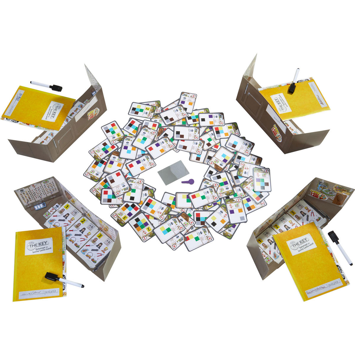 RÄTSELSPIEL Spiel The Key - Sabotage im Lucky Lama Land, bis 4 Spieler - Multicolor, Naturmaterialien (27/21.3cm)