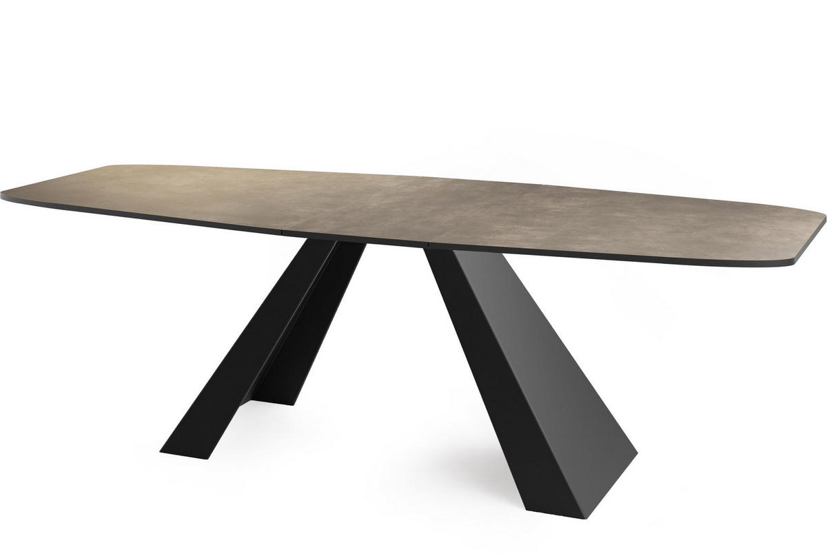 ESSTISCH Monte rechteckig ausziehbar, Dunkelgrauer Chicago Beton 160-200/80/76 cm - Dunkelgrau/Schwarz, Holzwerkstoff/Metall (80/198/76cm) - WFL GROUP