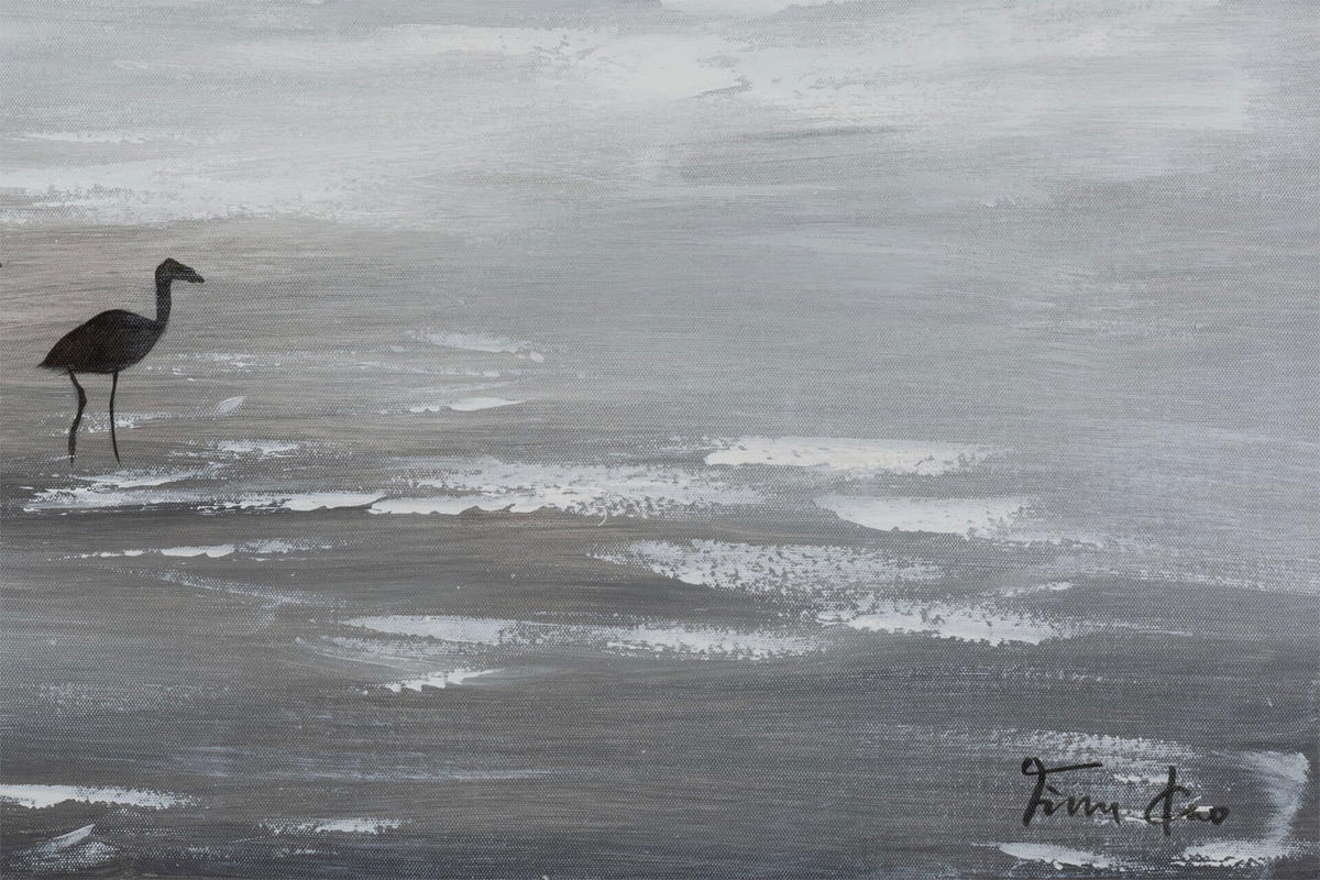 ACRYLBILD HANDGEMALT 60/90 cm - Silberfarben/Grau, Holz/Textil (60/90cm) - KUNSTLOFT