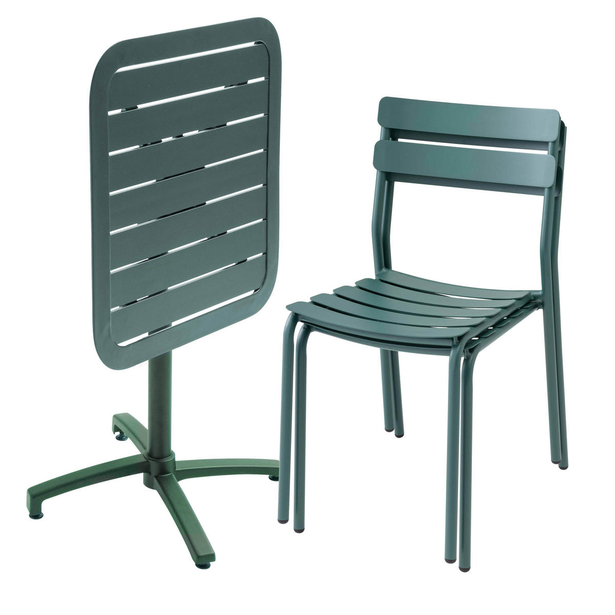 GARTENSET 3-tlg., Dunkelgrün - Grün, Metall - Oviala