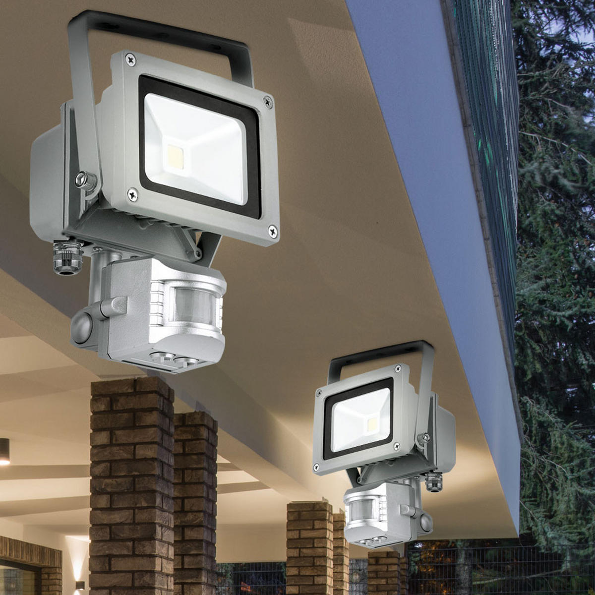 LED STRAHLER Faedo Aluminium Silber - Silberfarben, Glas (11.5/11/15cm)