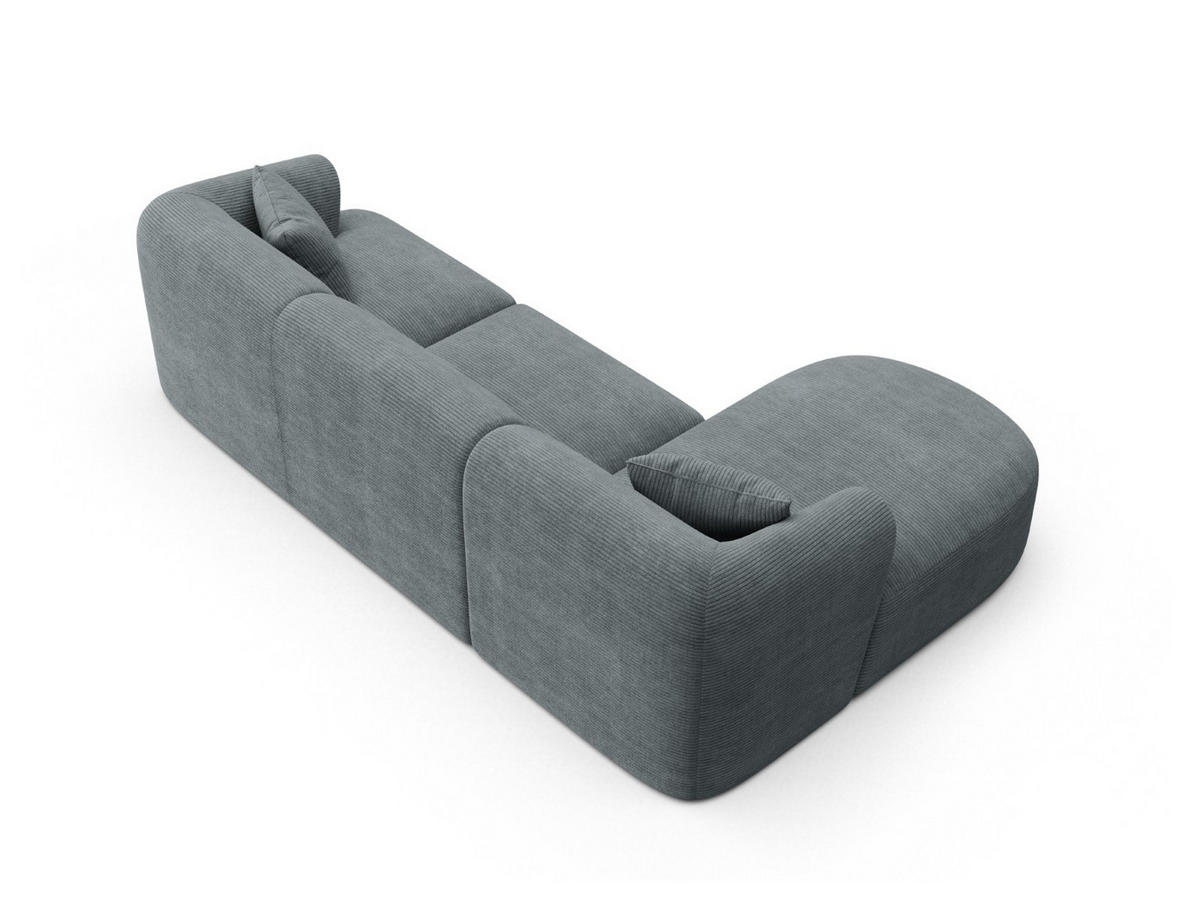 MODULARES-ECKSOFA links Campi aus Cord dunkelgrau 4 Sitzplätze - Dunkelgrau, Textil (156/256cm) - Cosmopolitan Design