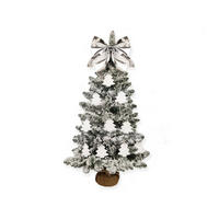 LAALU WEIHNACHTSBAUM geschmückt künstlich SNOWY FOREST 60 cm mit LED-BELEUCHTUNG IM TOPF - Silberfarben/Weiß, Kunststoff (60cm) - LAALU