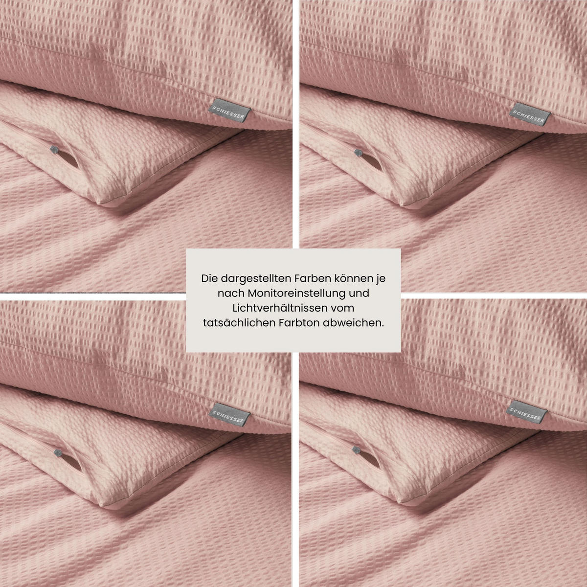BETTWÄSCHESET Laura - Baumwoll Seersucker - 2-teilig - 135x200 cm - Hellrosa - Hellrosa, Textil (135/200cm) - SCHIESSER