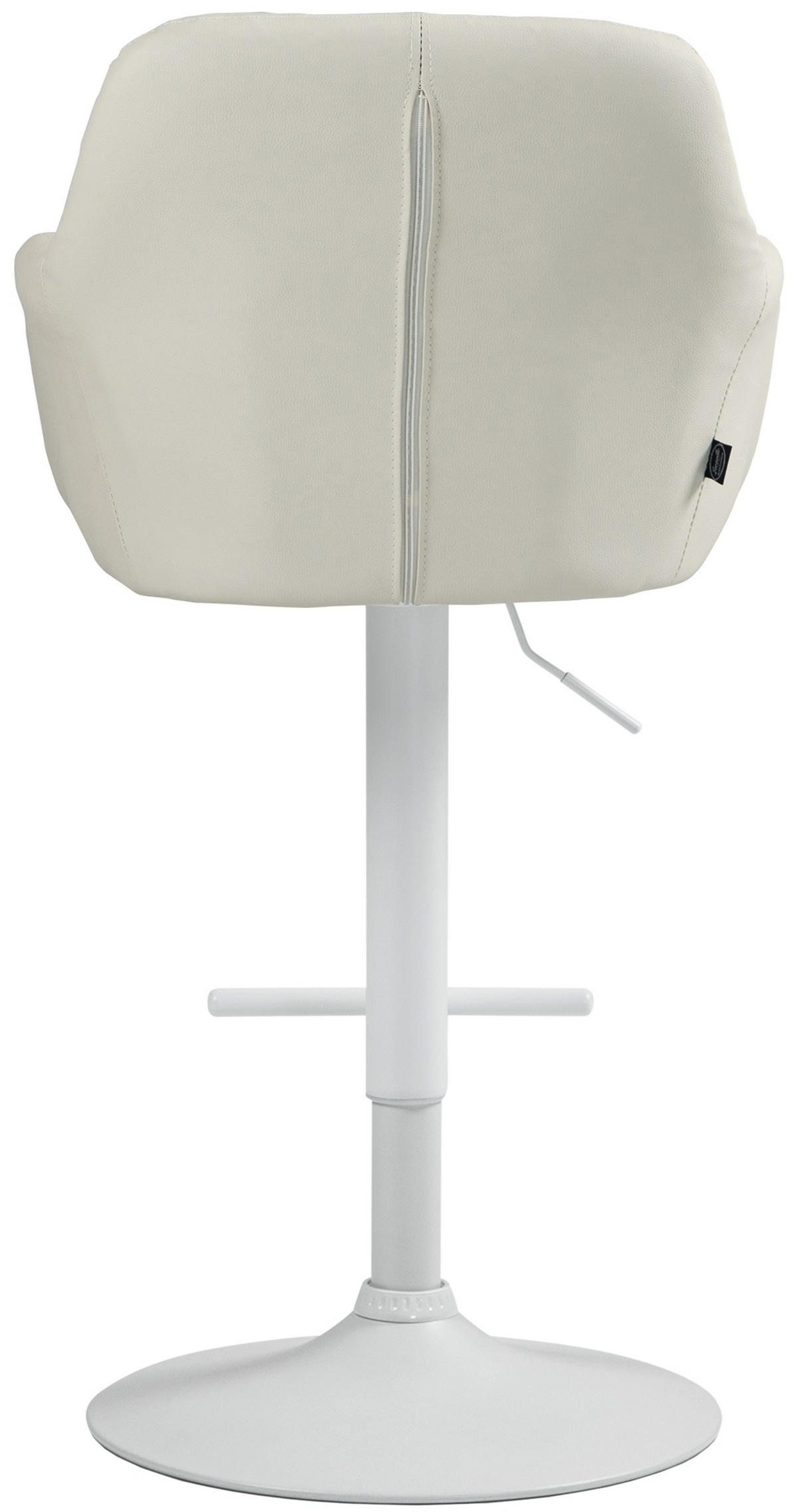 BARHOCKER Nardo Kunstleder weiß creme - Naturfarben/Weiß, Kunststoff/Metall (57/118/59cm) - TPFLiving