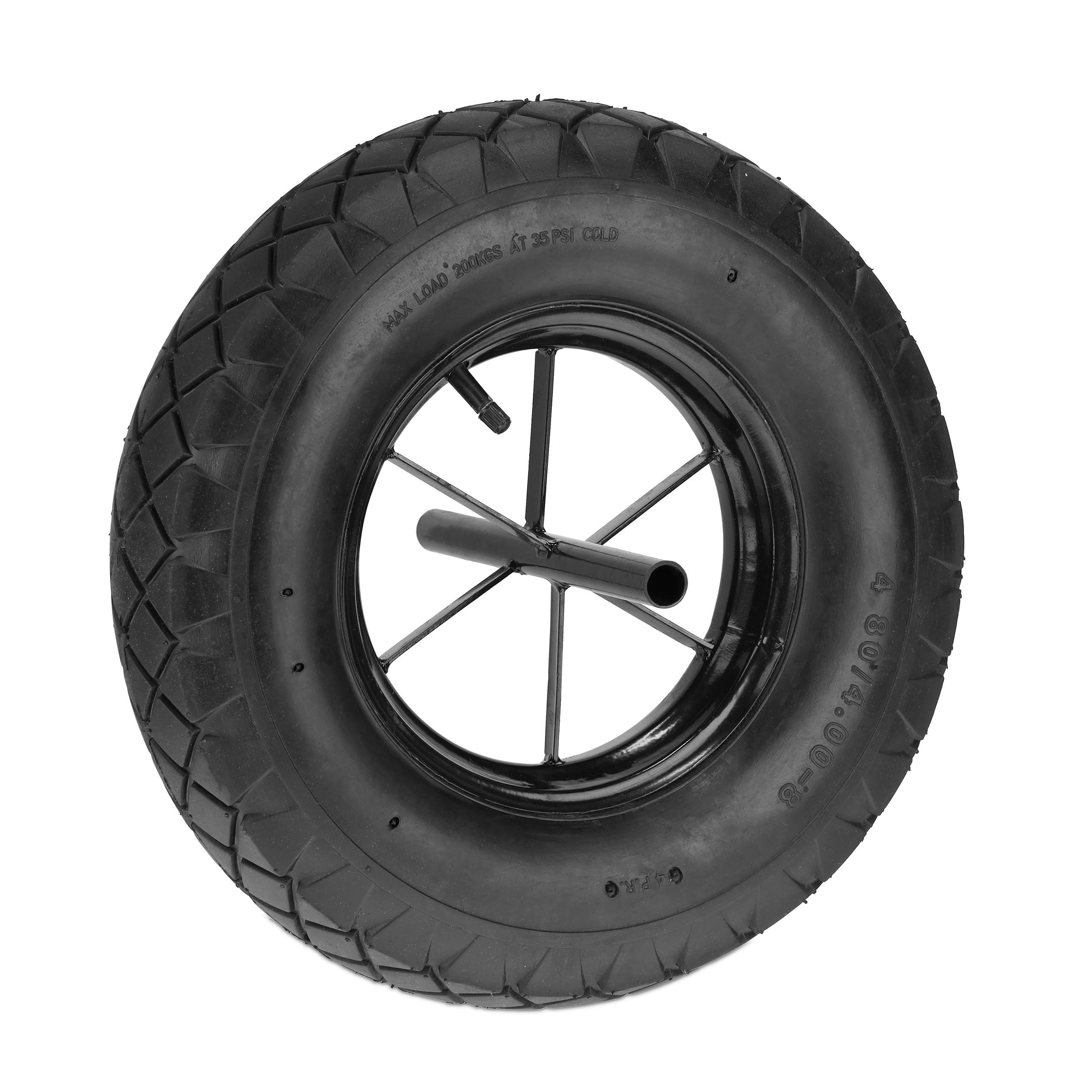 SCHUBKARRENRAD - Schwarz, Kunststoff/Metall (38.5/38.5/24cm) - Relaxdays