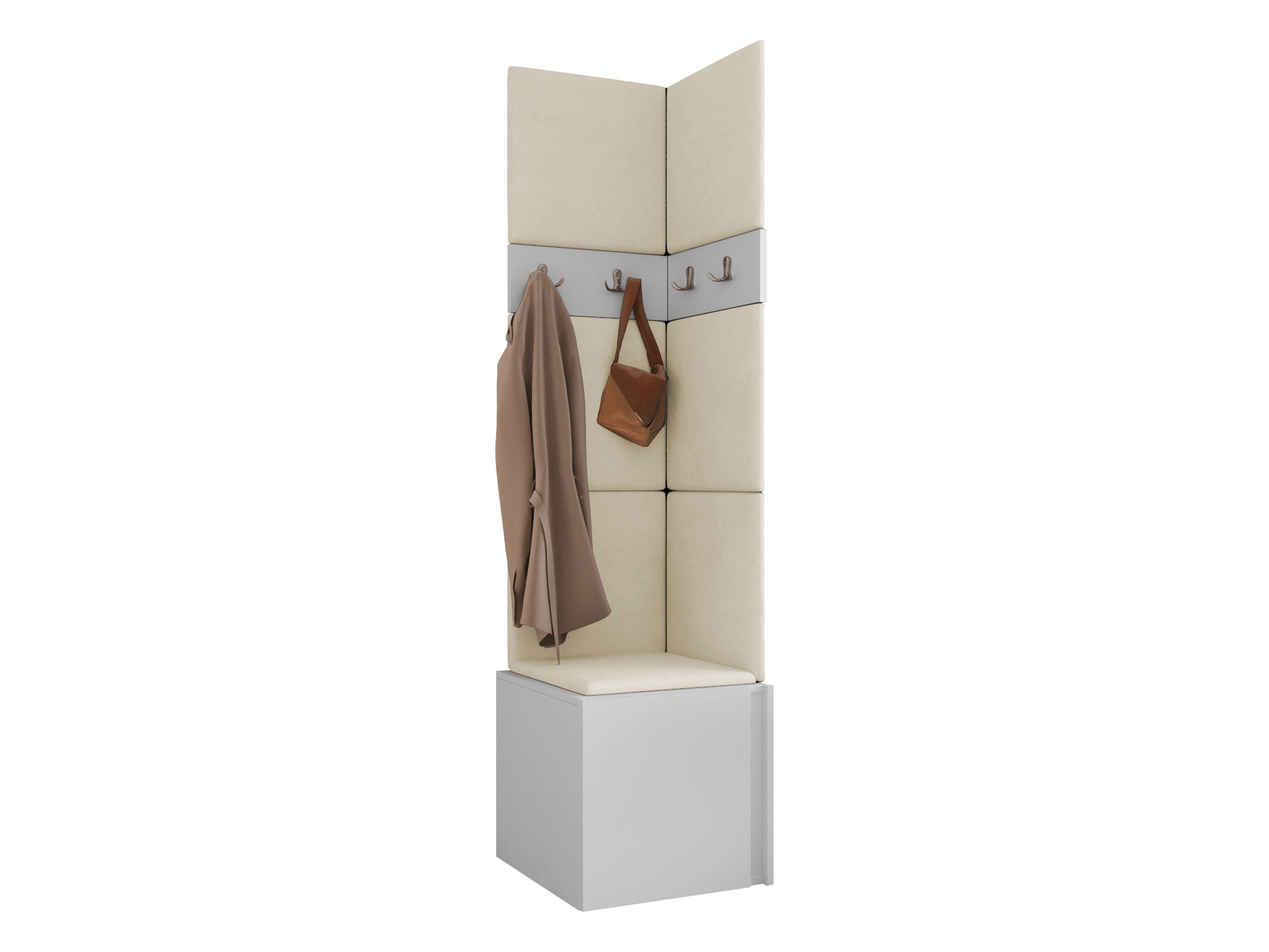 Mirjan24 Garderoben-Set Weiß, Beige 42x186x46 cm