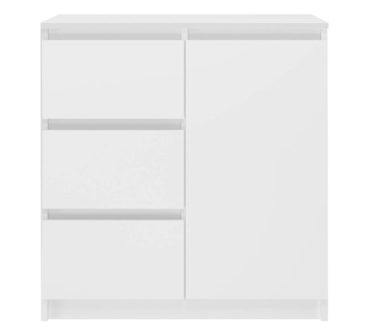 KOMMODE 1D3S SCHRANK 1 TÜR 3 SCHUBLADEN WEISS - Weiß, Holzwerkstoff (80/75/40cm) - CDF