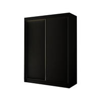 SCHIEBETÜRENSCHRANK BERGA - Schwarz, Holzwerkstoff (200/215/61cm) - Meblini