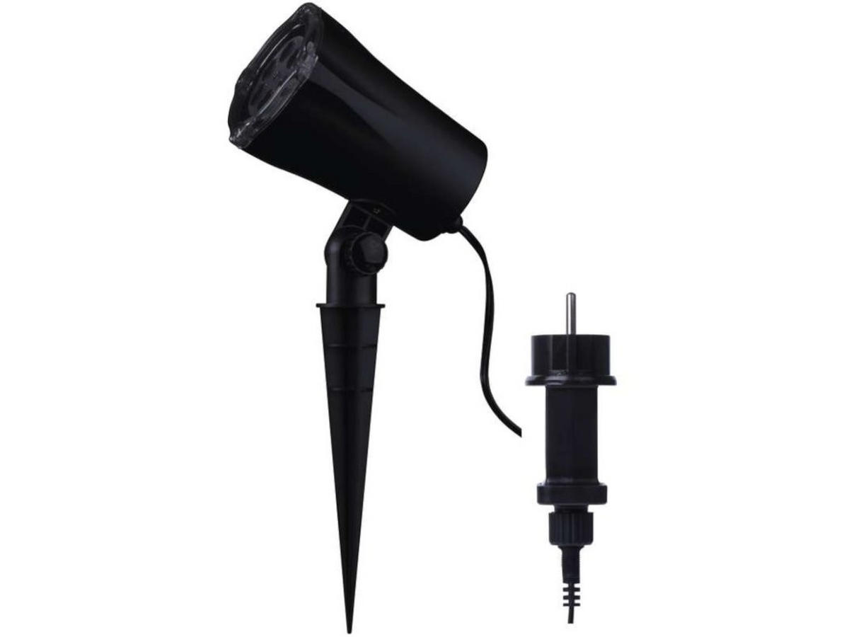 LED-WEIHNACHTSPROJEKTOR SCHNEEFLOCKEN - für innen und außen - Schwarz, Kunststoff/Metall (20/20/30cm) - LAALU